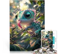 Puzzle 1000 pezzi per adolescenti Camaleonte carino con grandi occhi Attività per famiglie è ideale come regalo per tutta la famiglia 38x26cm