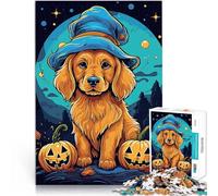 Puzzle 1000 pezzi per adolescenti Cane carino di Halloween Gioco intellettuale giocattolo Decorazione murale Regali unici per compleanno e Natale 38x26cm