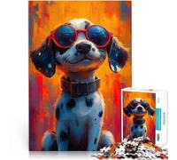 Puzzle 1000 pezzi per adolescenti Cane dalmata con occhiali da sole Assemblaggio del modello Migliorare l'amore tra le coppie 38x26cm