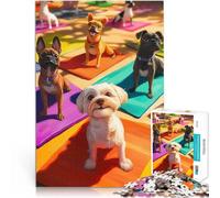 Puzzle 1000 pezzi per adolescenti Cani che fanno yoga Difficile da completare ma divertente e umoristico Gioco educativo per compleanno e Natale 52x38cm