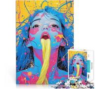 Puzzle 1000 pezzi per adolescenti Caos colorato Difficile da completare ma divertente e umoristico Regalo di compleanno, regali, arte murale 75x50cm
