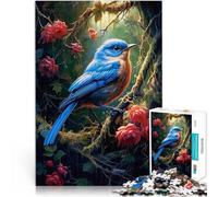 Puzzle 1000 pezzi per adolescenti Carino uccellino blu Antistress Vacanza in patria Uccidere il tempo Adatto per la decorazione del desktop 75x50cm