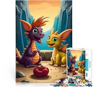 Puzzle 1000 pezzi per adolescenti Cartone animato 3D di Baby Dragon Gioco rompicapo Ogni pezzo è unico - Gioco divertente e stimolante per tutta la famiglia 38x26cm