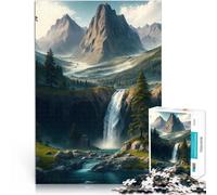 Puzzle 1000 pezzi per adolescenti Cascata nella natura della foresta Giocattoli da gioco Ogni pezzo è unico - Gioco divertente e stimolante per tutta la famiglia 75x50cm