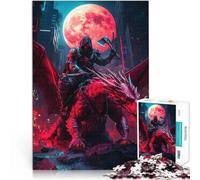 Puzzle 1000 pezzi per adolescenti Cavaliere del drago nel paesaggio urbano Giochi divertenti Gioco educativo per compleanno e Natale 38x26cm