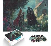 Puzzle 1000 pezzi per adolescenti Cavaliere e dama in giardino Vacanza a casa: uccidere il tempo Decorazioni e regali unici per la casa 50x70cm