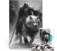 Puzzle 1000 pezzi per adolescenti Cavaliere medievale sul lupo Giocattolo educativo per l'apprendimento perché è ideale come regalo per tutta la famiglia 75x50cm