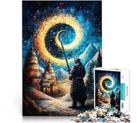 Puzzle 1000 pezzi per adolescenti Cavaliere sotto il cielo stellato Rompicapo per Decorazione murale Regali unici per compleanno e Natale 52x38cm
