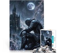 Puzzle 1000 pezzi per adolescenti Cavaliere sotto la luna piena Vacanza a casa: uccidere il tempo Regalo di compleanno, regali, arte murale 38x26cm