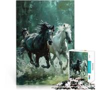 Puzzle 1000 pezzi per adolescenti Cavallo che corre in acqua giocattoli educativi per l'apprendimento è ideale come regalo per tutta la famiglia 75x50cm