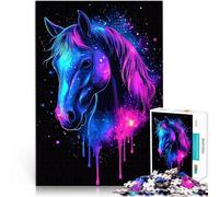 Puzzle 1000 pezzi per adolescenti Cavallo Cosmico per il giocattolo di sfida del gioco educativo con poster abbinato e foglio di quiz 52x38cm