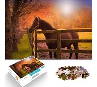 Puzzle 1000 pezzi per adolescenti Cavallo marrone nella stalla Per il divertimento in famiglia Gioco educativo per compleanno e Natale 52x38cm
