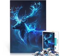 Puzzle 1000 pezzi per adolescenti Cervo blu luminoso per il giocattolo di sfida del gioco educativo Decorazioni e regali unici per la casa 38x26cm