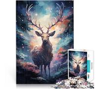 Puzzle 1000 pezzi per adolescenti Cervo della fauna galattica Giocattoli Giochi Educativi Antistress Gioco educativo per compleanno e Natale 52x38cm