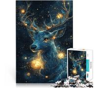 Puzzle 1000 pezzi per adolescenti Cervo dell'anima fantasy giocattoli educativi per l'apprendimento Lista dei desideri con Babbo Natale 75x50cm