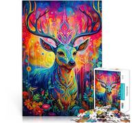 Puzzle 1000 pezzi per adolescenti Cervo Natura Animale Antistress Vacanza in patria Uccidere il tempo è ideale come regalo per tutta la famiglia 38x26cm