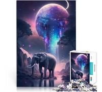 Puzzle 1000 pezzi per adolescenti Chiaro di luna dell'elefante Vacanza a casa: uccidere il tempo Gioco educativo per compleanno e Natale 52x38cm