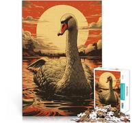 Puzzle 1000 pezzi per adolescenti cigno al tramonto per il giocattolo di sfida del gioco educativo offerte come regali per tutta la famiglia 38x26cm
