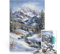 Puzzle 1000 pezzi per adolescenti Cime innevate Antistress Vacanza in patria Uccidere il tempo Migliorare l'amore tra le coppie 38x26cm