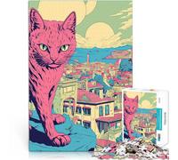 Puzzle 1000 pezzi per adolescenti città dei gatti in Giappone Gioco di famiglia antistress sfida difficile Regali di Babbo Natale segreto 75x50cm