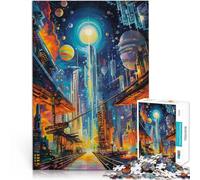 Puzzle 1000 pezzi per adolescenti Città urbana astratta Giocattolo educativo intellettuale decomprimente Migliorare l'amore tra le coppie 52x38cm