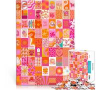 Puzzle 1000 pezzi per adolescenti Collage rosa e arancione Riduzione dello stress interessante Migliorare l'amore tra le coppie 38x26cm