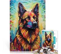 Puzzle 1000 pezzi per adolescenti Colore del pastore tedesco Giocattoli di gioco impegnativi Giocattoli per la decorazione della casa 75x50cm