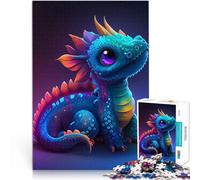 Puzzle 1000 pezzi per adolescenti colori del cucciolo di drago Riduzione dello stress interessante Migliorare l'amore tra le coppie 38x26cm