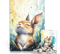 Puzzle 1000 pezzi per adolescenti Coniglietto felice nell'erba giocattoli educativi per l'apprendimento è ideale come regalo per tutta la famiglia 75x50cm