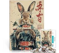 Puzzle 1000 pezzi per adolescenti Coniglio Sushi in Kimono Allena il tuo cervello e le tue mani Gioco educativo per compleanno e Natale 75x50cm