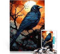Puzzle 1000 pezzi per adolescenti corvo al tramonto per il giocattolo di sfida del gioco educativo Migliorare l'amore tra le coppie 50x70cm