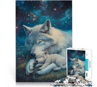 Puzzle 1000 pezzi per adolescenti Cuore di lupo nel mare di stelle Gioco educativo per famiglie Adatto per la decorazione del desktop 38x26cm