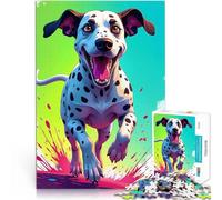 Puzzle 1000 pezzi per adolescenti Dalmata che corre con Splash Vacanza a casa: uccidere il tempo Lista dei desideri con Babbo Natale 52x38cm
