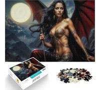 Puzzle 1000 pezzi per adolescenti Dea Angelo Nero Difficile da completare ma divertente e umoristico Migliorare l'amore tra le coppie 38x52cm