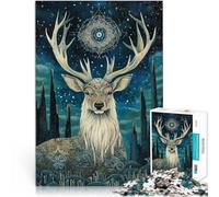 puzzle 1000 pezzi per adolescenti Deer Totem Spielzeug für die ganze Familie mit vollständig ineinander greifenden, zufällig geformten Teilen38x26cm