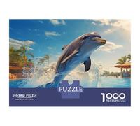 Puzzle 1000 pezzi per adolescenti delfino che salta dall'acqua Puzzle Giochi divertenti per la famiglia Affare divertente come regalo per tutta la famiglia 70x50cm/1000 pezzi