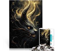 Puzzle 1000 pezzi per adolescenti Demone felino con corna d'oro Vacanza a casa: uccidere il tempo è ideale come regalo per tutta la famiglia 52x38cm