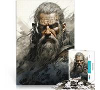 Puzzle 1000 pezzi per adolescenti Dio vichingo Odino Thor Gioco intellettuale giocattolo con pezzi completamente interconnessi di forma casuale 38x26cm