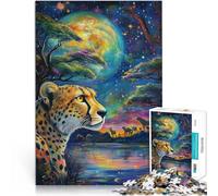Puzzle 1000 pezzi per adolescenti Dipingere a colori il ghepardo Gioco a quiz Ogni pezzo è unico - Gioco divertente e stimolante per tutta la famiglia 75x50cm