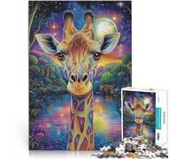 Puzzle 1000 pezzi per adolescenti Dipingere a colori la giraffa Giocattoli da gioco per regalo di famiglia Regali di Babbo Natale segreto 52x38cm