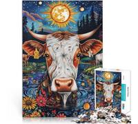 Puzzle 1000 pezzi per adolescenti Dipingere a colori la mucca Vacanza a casa: uccidere il tempo è ideale come regalo per tutta la famiglia 38x26cm