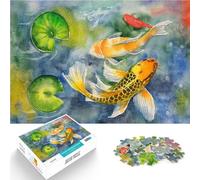 Puzzle 1000 pezzi per adolescenti Dipingere i pesci Koi nello stagno Regali di giochi impegnativi Giocattoli per la decorazione della casa 52x38cm