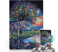 Puzzle 1000 pezzi per adolescenti Dipingere il lupo per il giocattolo di sfida del gioco educativo Lista dei desideri con Babbo Natale 75x50cm