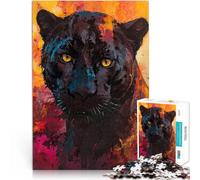 Puzzle 1000 pezzi per adolescenti Dipinto a spruzzo di Black Panther Taglio di precisione Ogni pezzo è unico - Gioco divertente e stimolante per tutta la famiglia 38x26cm