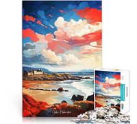 Puzzle 1000 pezzi per adolescenti Dipinto ad olio delle Ebridi Esterne Difficile Duro con pezzi completamente interconnessi di forma casuale 52x38cm