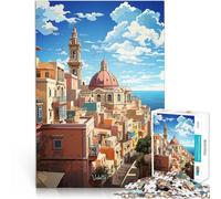 Puzzle 1000 pezzi per adolescenti Dipinto ad olio VALETTA Gioco intellettuale giocattolo con pezzi completamente interconnessi di forma casuale 75x50cm