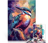 Puzzle 1000 pezzi per adolescenti Dipinto colorato di martin pescatore Gioco pratico Ogni pezzo è unico - Gioco divertente e stimolante per tutta la famiglia 38x26cm