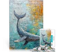 Puzzle 1000 pezzi per adolescenti Dipinto di balena per il giocattolo di sfida del gioco educativo Migliorare l'amore tra le coppie 75x50cm