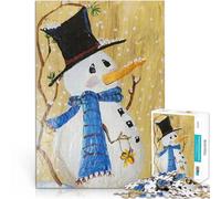 Puzzle 1000 pezzi per adolescenti Dipinto di pupazzo di neve su ardesia Giochi educativi fai da te Decorazioni e regali unici per la casa 75x50cm