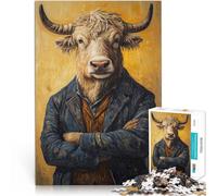 Puzzle 1000 pezzi per adolescenti Dipinto di Toro in un vestito Giocattoli per l'intrattenimento in famiglia Regali di Babbo Natale segreto 38x26cm